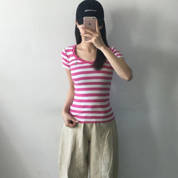 폴로 랄프로렌 스트라이프 반팔티