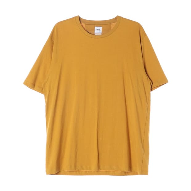 ZARA 머스타드 옐로우 베이직 반팔티 XXL