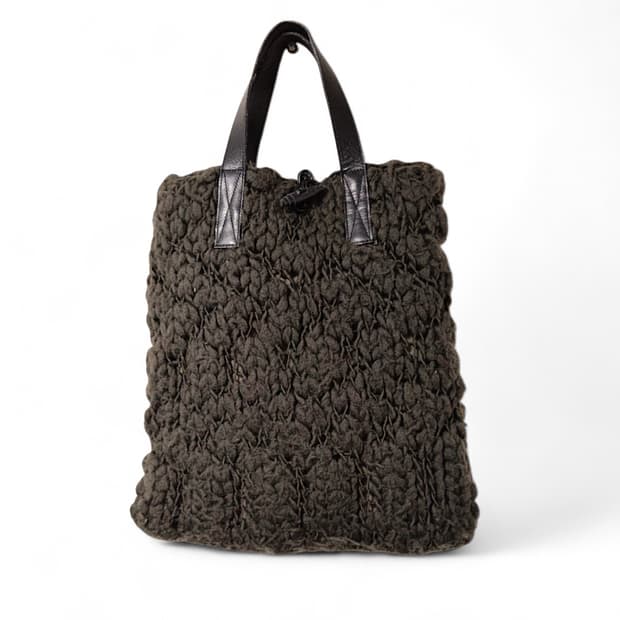 요지 야마모토 와이즈 케이블 니트 토트백