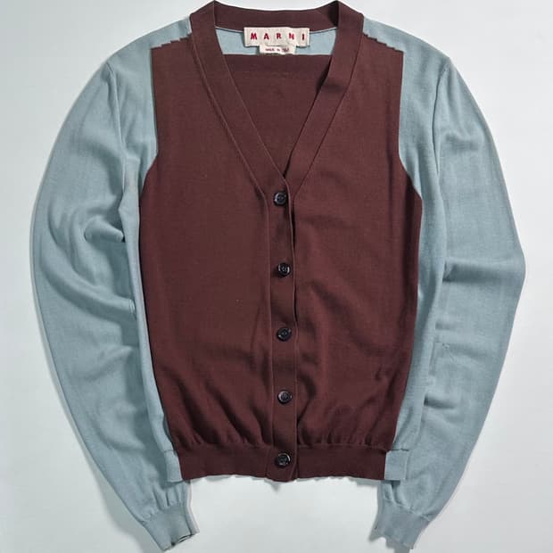 마르니 투톤 코튼 가디건
