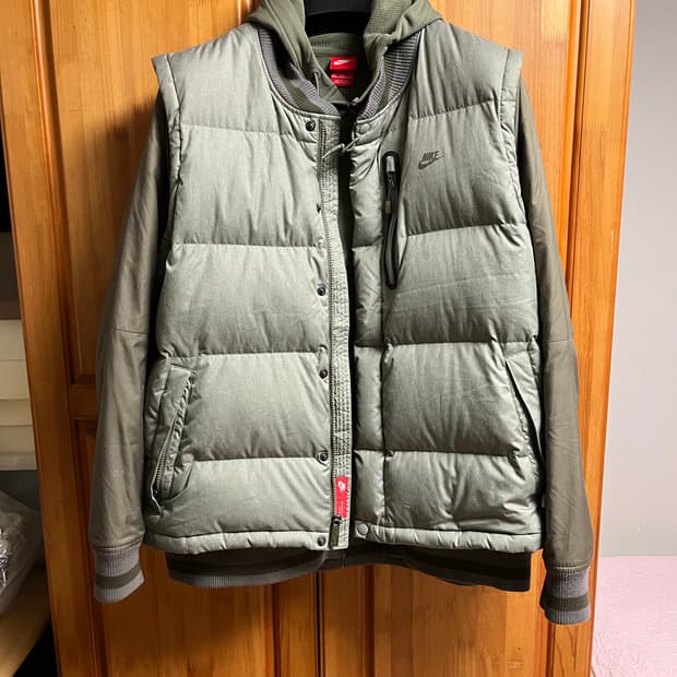 나이키 테크팩 패딩조끼 + 후드 후리스