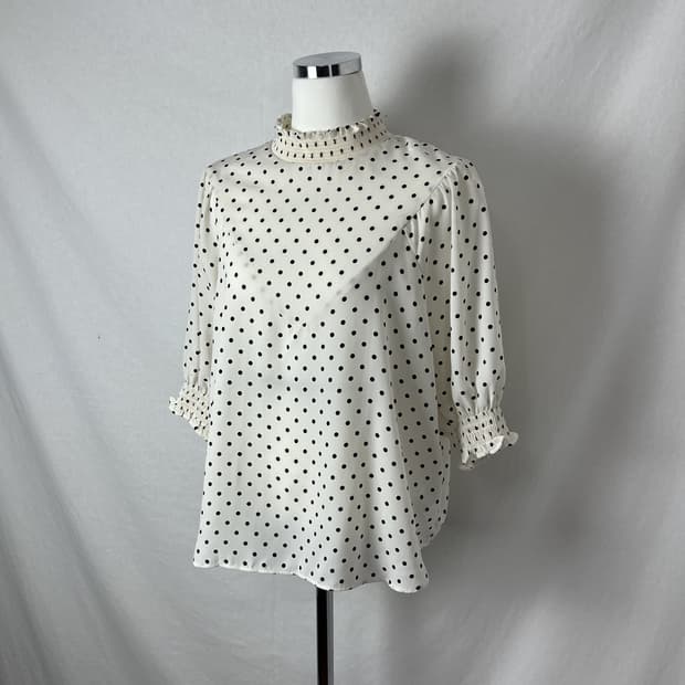 Vintage 도트 블라우스 