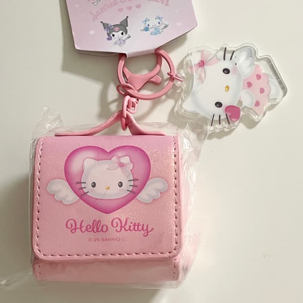 헬로키티 엔젤 에어팟 이어폰 케이스 파우치 키링