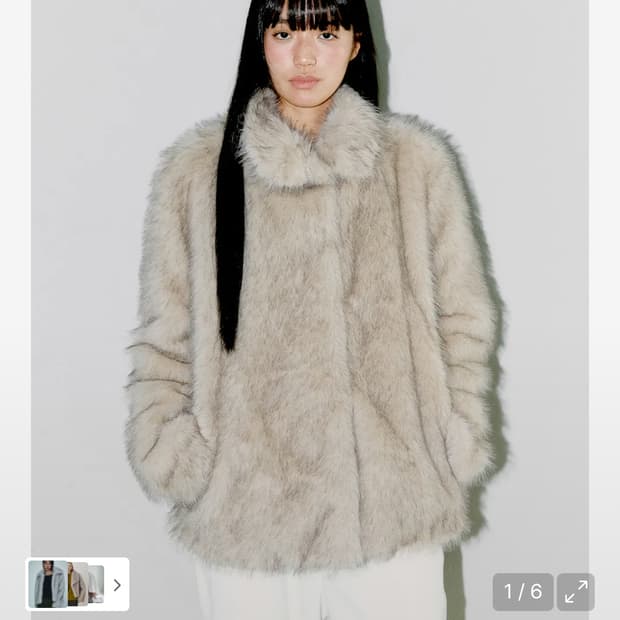 오피쉬 FLUFFY MIX FUR JACKET (LIGHT GRAY)