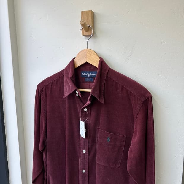 15458 - 폴로 랄프로렌 버건디 코듀로이 셔츠
