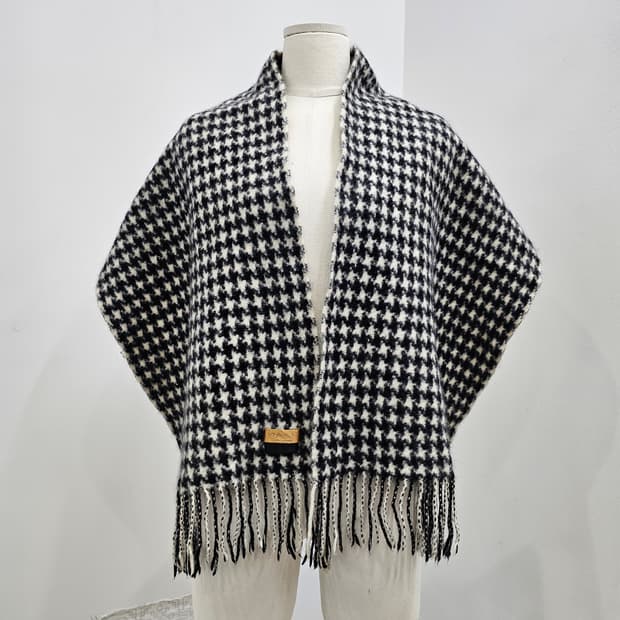 캐시미어 100% 하운드 체크 머플러 남녀공용 