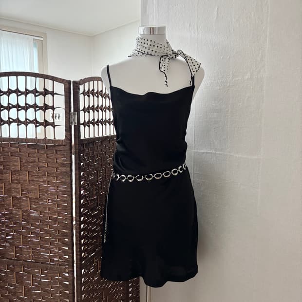 Black Satin Mini Dress