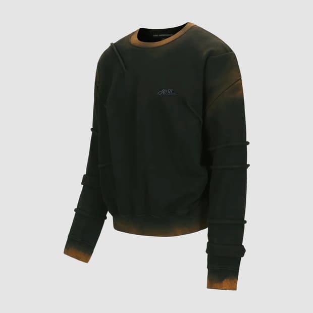 [앤더슨벨] 마드로 그라디언트 맨투맨 블랙 (2XL)