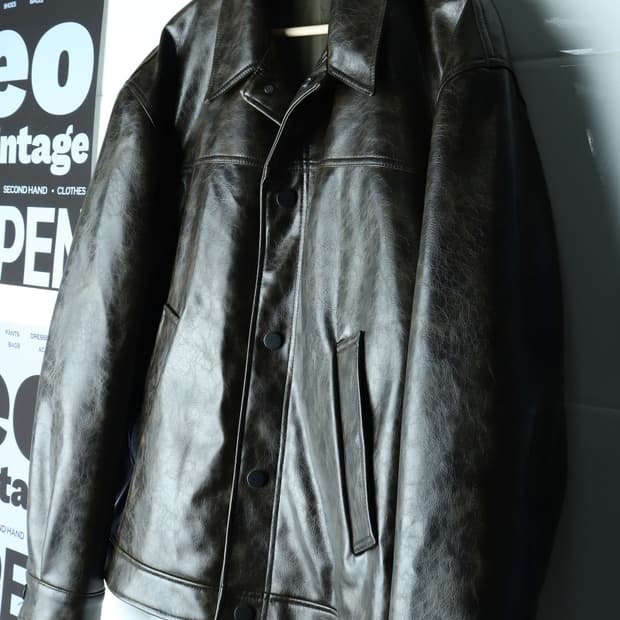 (XL-3XL) 자라 집업 바람막이 점퍼자켓 패턴 비건레더-H35523
