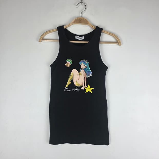 시끌별 녀석들  란마 블랙 민소매 티셔츠