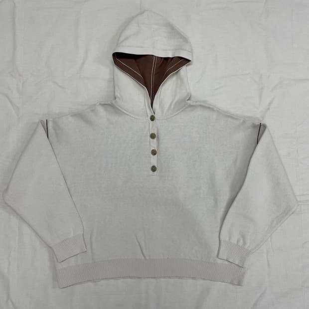 [L] 갭 버튼 코튼 후드 티셔츠 