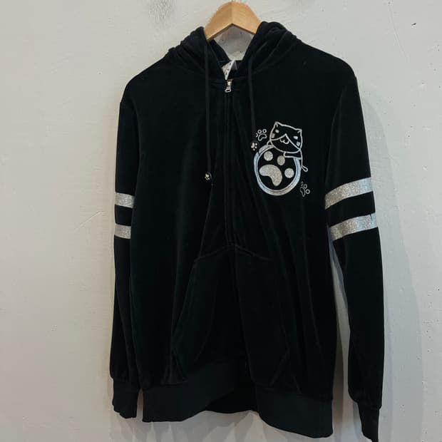 NecoBUCHISAN 네코부치산 벨벳 후드집업