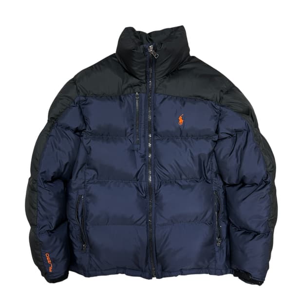 폴로 네이비 오렌지포니 덕다운 패딩(M)