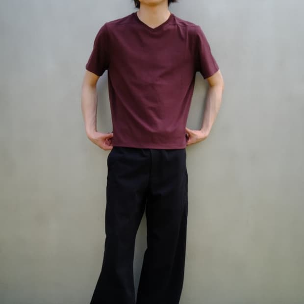 Mono v neck t-shirts(Burgundy) L