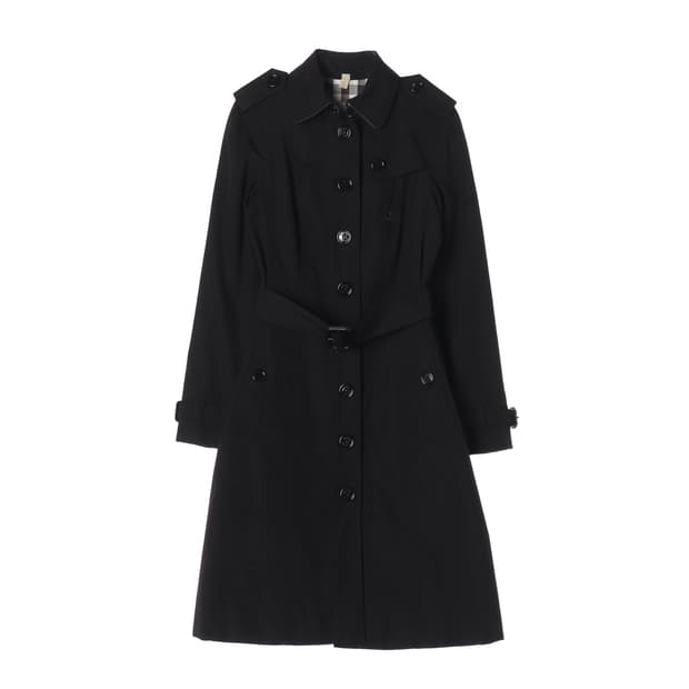 버버리 클래식 싱글 롱 트렌치코트 블랙