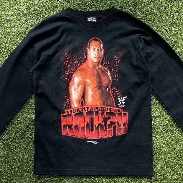 2002 빈티지 더 락 레슬링 티셔츠