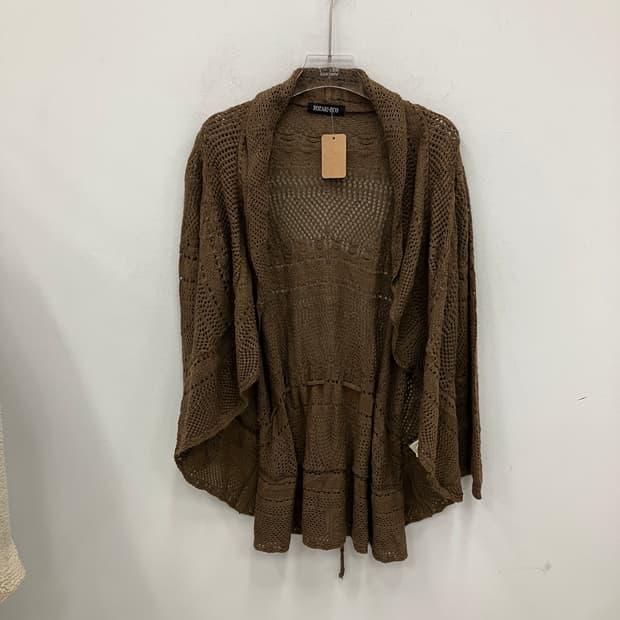 빈티지 모리 페어리 딥브라운 오픈 니트 가디건
