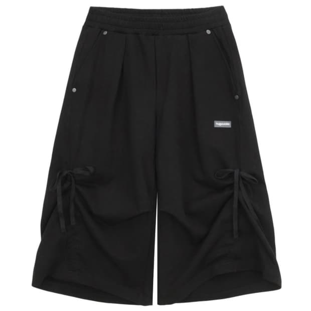 허그유어스킨 와이드 버뮤다 팬츠 블랙