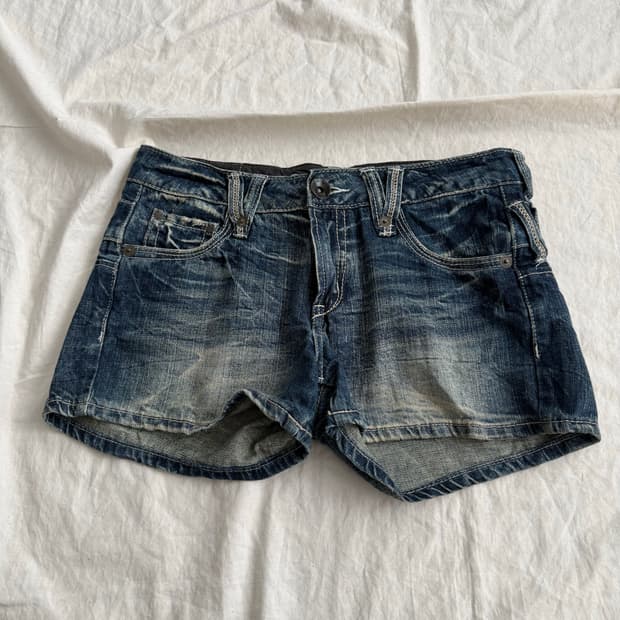 Y2k 데님 숏팬츠