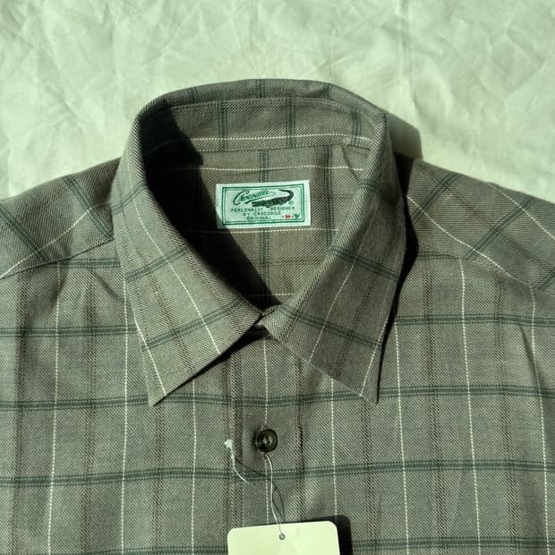 라코스테 베이지 체크 셔츠