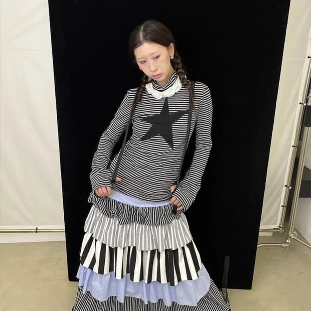 Ttsunami Striped Knitted Cute skirt