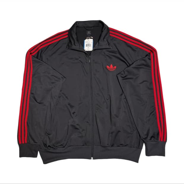 아디다스 차콜 레드 저지