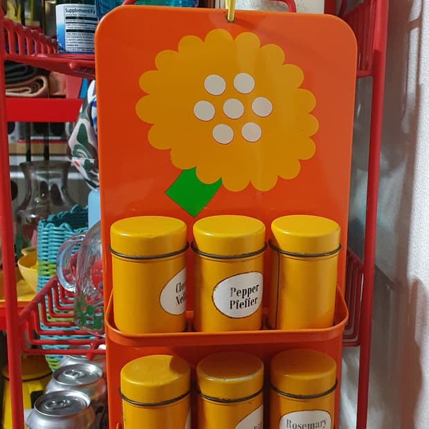 빈티지 오렌지 양념통 세트