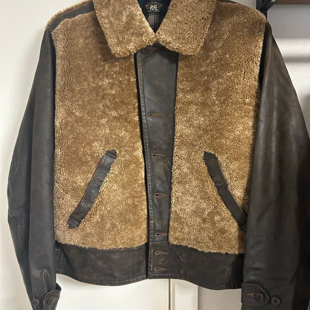 [XL] RRl 그리즐리 레더 자켓