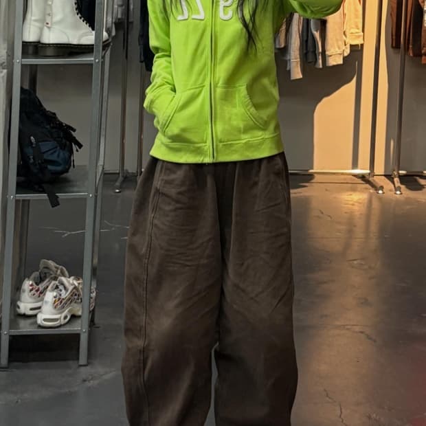 홀리스터 라이트그린 로고 후드집업 A3257