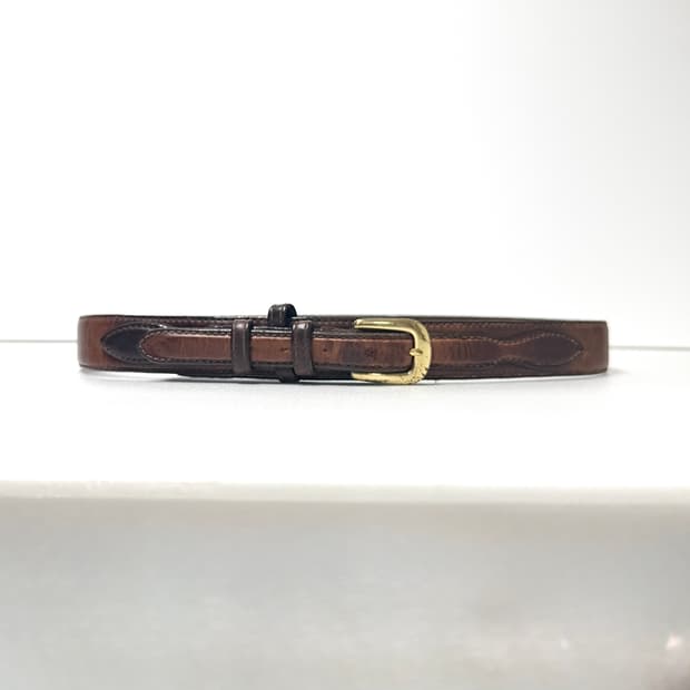 brass buckle padded western belt