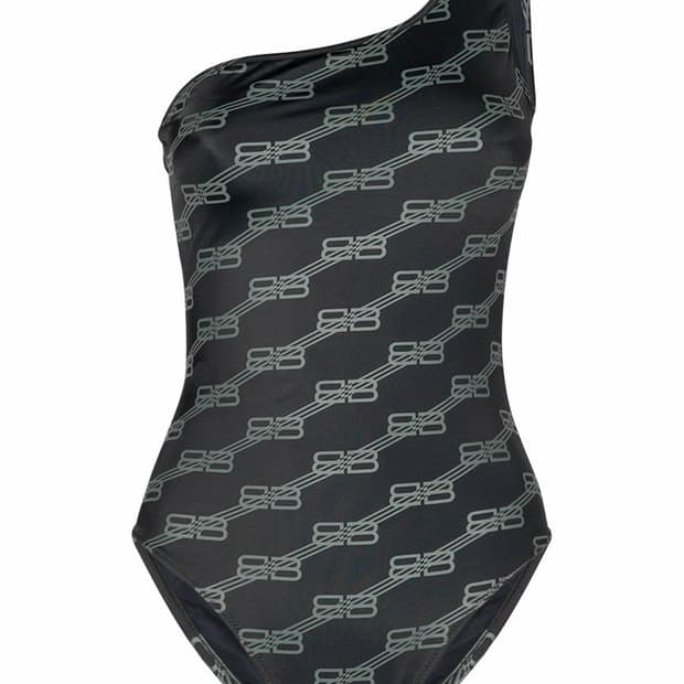 BALENCIAGA, Logo Asymmetric Swimsuit