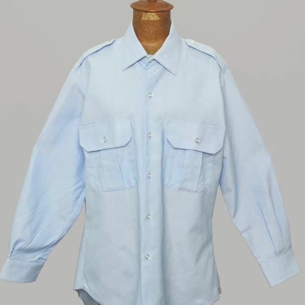 89년 호주군 보급 셔츠 체스트 포켓 스카이 블루 셔츠 105 상당