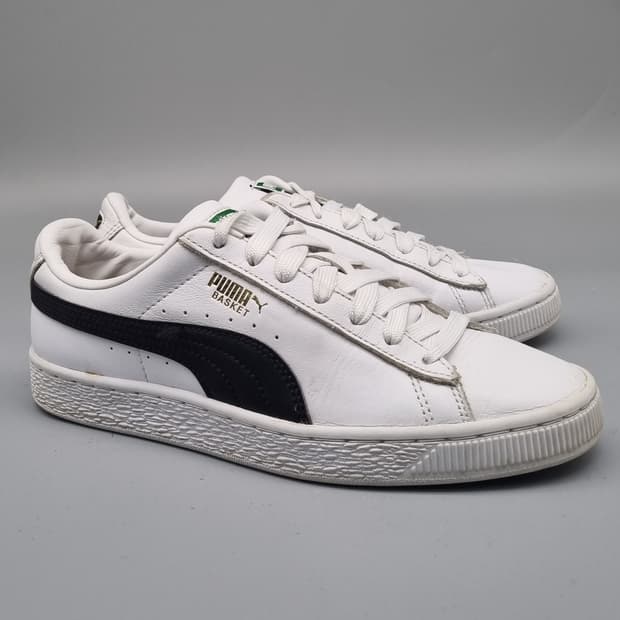 푸마 바스켓 클래식 흰검 스니커즈 225