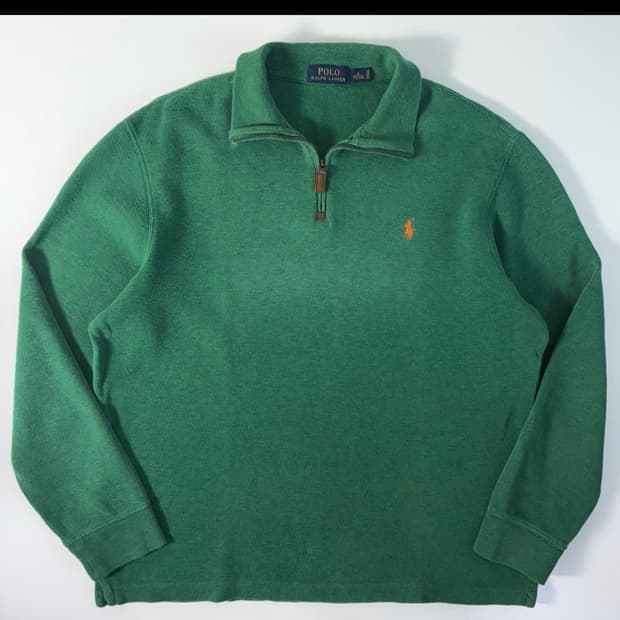 폴로 반집업 니트