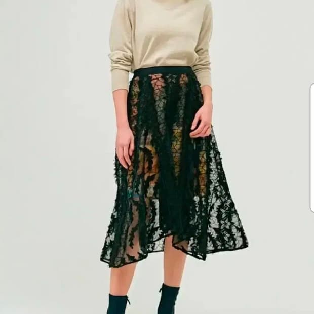 [TIME] 타임 한섬 블랙 레이스 스커트