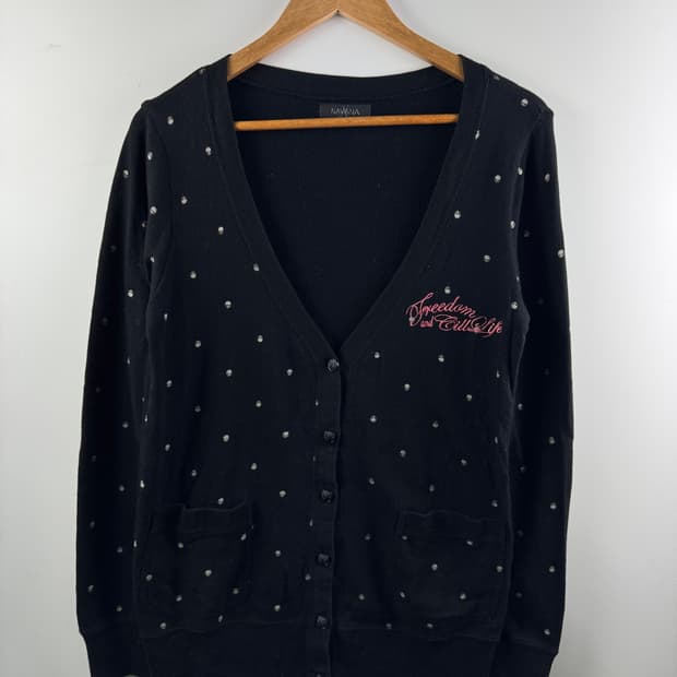 JPN Y2K 스컬 도트 가디건1759