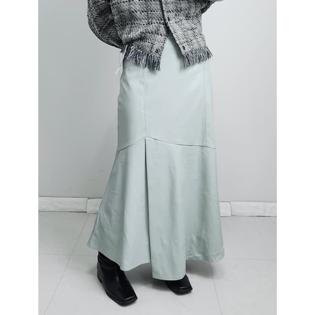 머메이드 레더 스커트