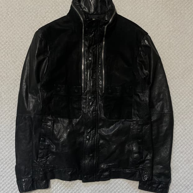 광희시장 웨스턴 무드 램스킨 양가죽 절개 레더 자켓