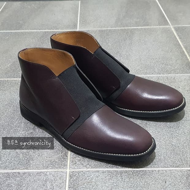 마르지엘라 밴딩 부츠 42 버건디