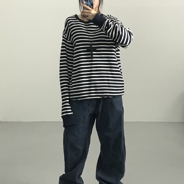 jpn 스트라이프 롱슬리브