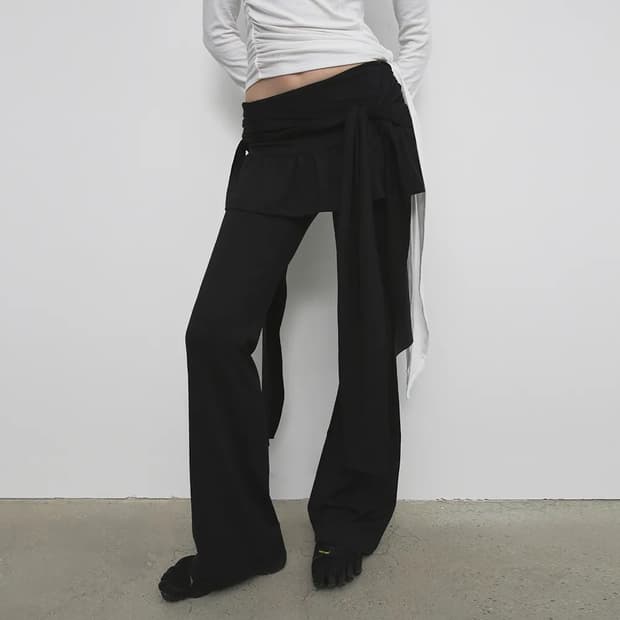 샌드릭 strap skirt pants_black