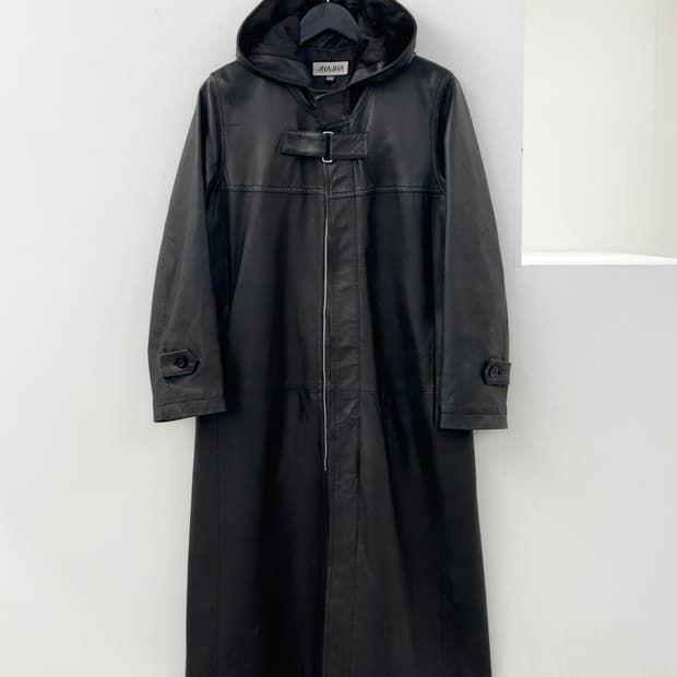 빈티지 레더 후드 코트 Vintage leather hood coat