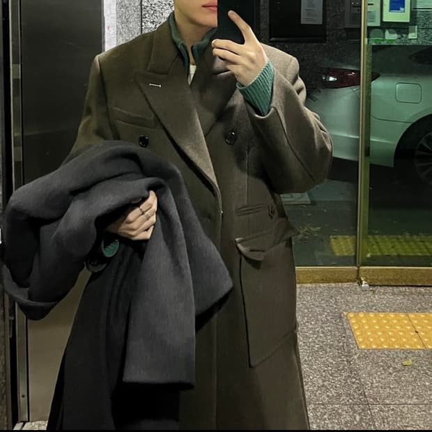 Iey 더블 코트 브라운 m