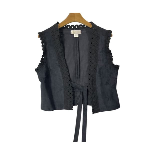 [JPN] 빈티지 크로쉐 레이어드 스웨이드 베스트