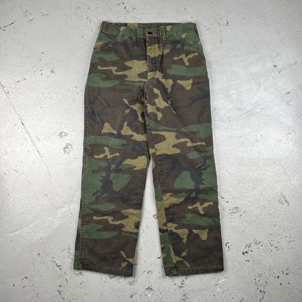 빈티지 Duxbak Thinsulate 우드랜드 카모 팬츠