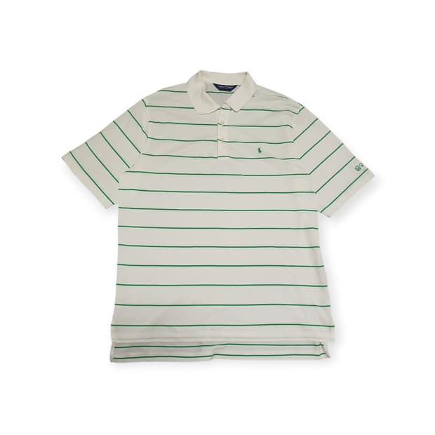 폴로 골프 화이트 스트라이프 반팔티셔츠 
