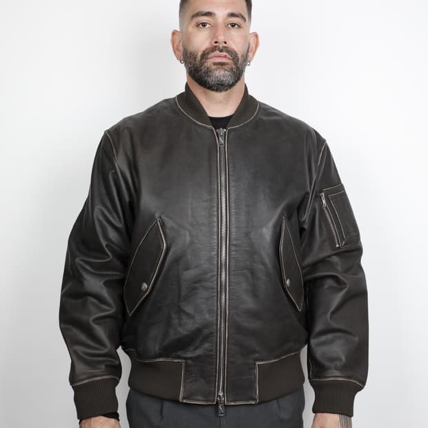바라쿠타 레더 플라이트 자켓 42
