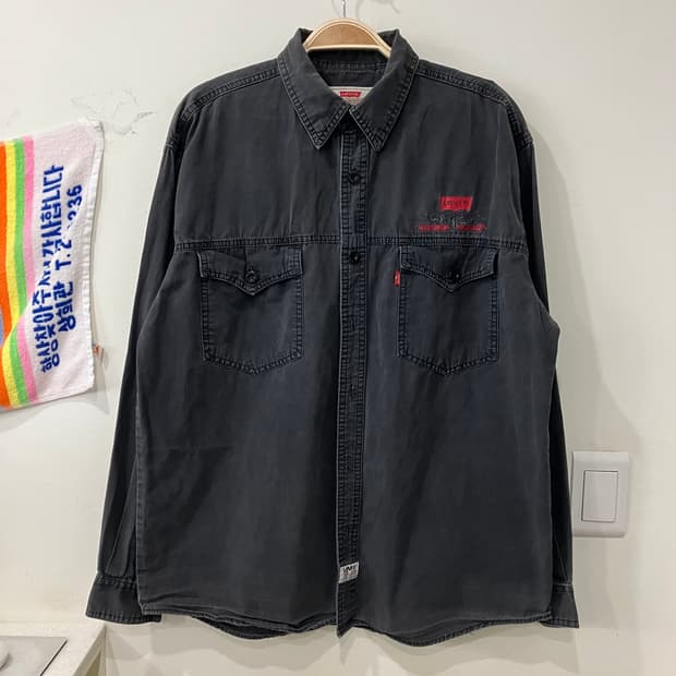 118 리바이스 웨스턴 흑청 데님 셔츠 빈티지