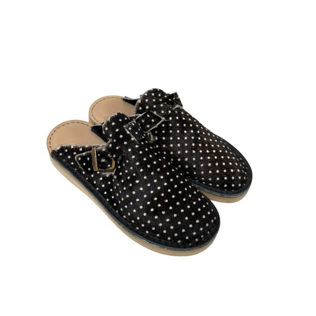 Fracap 송치 브라운 도트 뮬 (250)