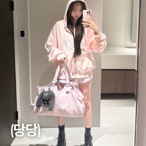 [택달린 새상품] GLOWNY 글로니 조던 후드집업 베이비 핑크